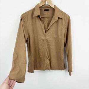 Vintage Y2K Top Small Faux Suede Western Flare Sleeve Festival Cowgirl Indie